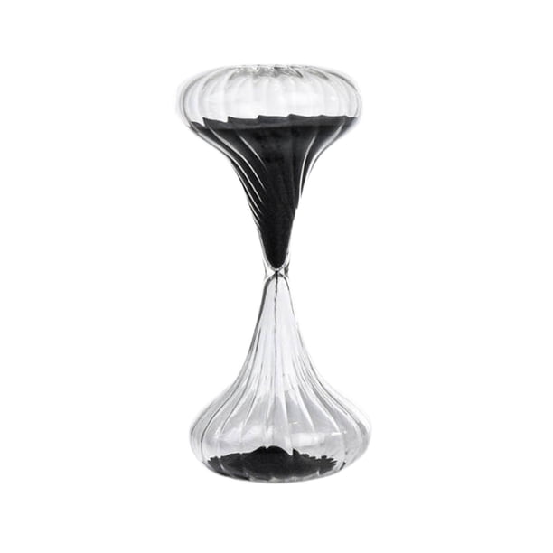 Reloj de arena con temporizador para decoración del hogar, reloj de arena creativo, reloj de arena de vidrio Negro