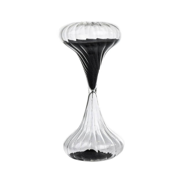 Reloj de arena de cristal, regalo para Navidad, temporizador único para escritorio, baño, fiesta. Negro