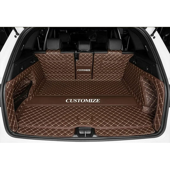 3D Full Coverage Car Trunk Mat for Lincoln Navigator 2014-2019-Newest (Coffee)