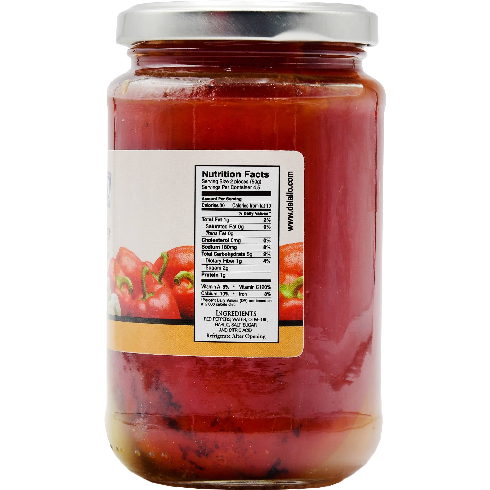 (12 Pack) Delallo Roasted Red Peppers with Garlic & Olive Oil, 12 oz
