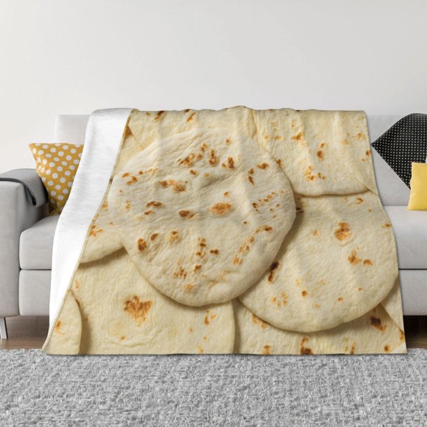 Balery Taco Tortillas Manta de Franela con Dibujo, Lujo Ultra Suave y Cálido, Antipelusa y Resistente a las Arrugas para Cama, Sofá, Camping -60"x50"
