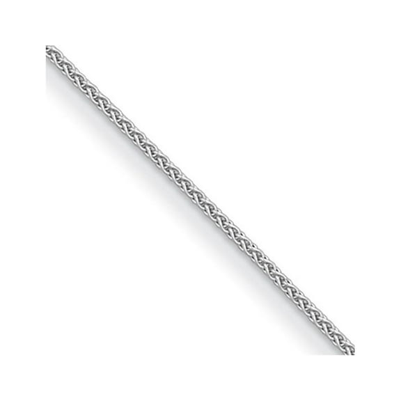 Auriga 18K White Gold Polished 2.1 mm Solid Wheat Chain Necklace for Women 16"