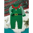 thumbnail image 2 of Cenuakty Infant Baby Christmas Knit Jumpsuit BeltStripe Print Long Sleeve Round Neck Romper Festival Clothes, 2 of 9
