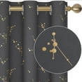 thumbnail image 2 of Deconovo Constellation Pattern Foil Printed Blackout Curtains, Gray Curtains 63 Inch Length, Grommet Light Blocking Curtains for Kid's Room (42 x 63 Inch, Gray, 2 Panels), 2 of 7