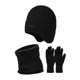 thumbnail image 5 of Bufanda negra para hombre con guantes para pantalla táctil, calentador de cuello, bufanda y guantes para hombre con forro polar, 5 of 5
