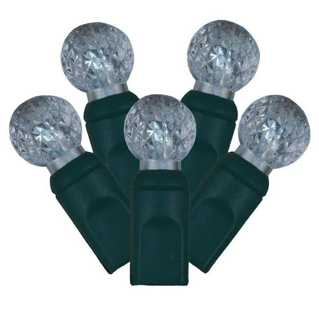 LED Green Wire G12 End Connecting 25 ft. Long Light Set with Cool White Lights