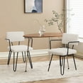 thumbnail image 2 of Subrtex Dining Chairs Set of 2, Modern Dining Room Chairs with Metal Arms, Off-White, 2 of 8