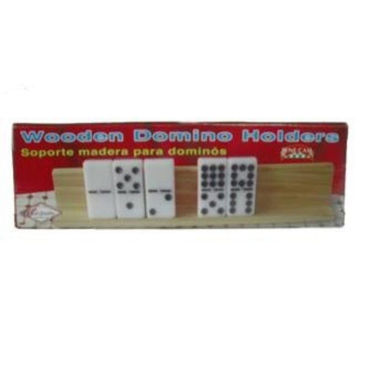 Bene Casa 4-Piece Wooden Domino Holder/Rack Set  Premium Wood Racks for Easy Tile Organization