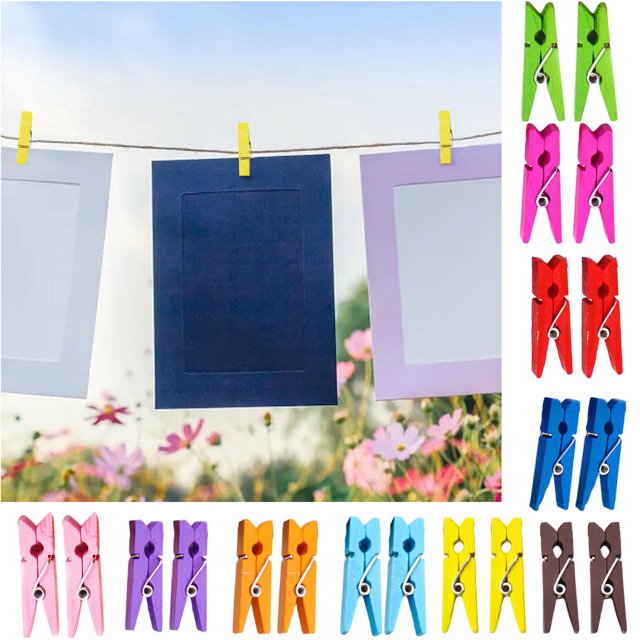 Wooden Mini Clothespins for Crafting Photo Display and Decorative Home Organization