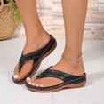 thumbnail image 2 of DAFEI Women's Flip Flops Stylish Woven Decorative Cork Sole Flat Sandals, 2 of 7