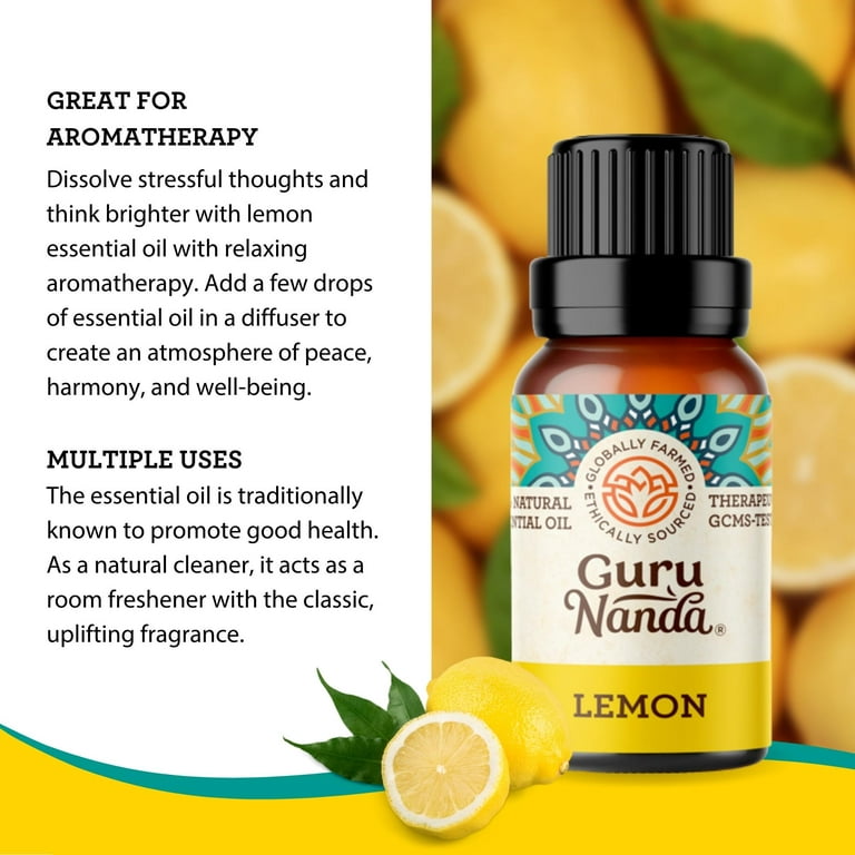 GuruNanda 100% Pure & Natural Lemon Essential Oil for Aromatherapy &  Diffuser -15ml 