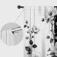 thumbnail image 5 of Lfeey Blackout Curtains, Black White Floral Print Rod Pocket, Room Bedroom Window Drapes Privacy, 42x84 Inch, Set of 2, 5 of 6