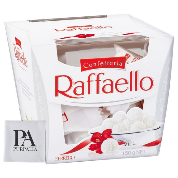 Ferrero Rocher Raffaello, Bulk ESF27 1 Pack, 15 Count total, Individually Wrapped, Premium Gourmet White Almond, Cream And Coconut, Gift Box, 5.3 Oz Each (Purpalia Packaging)