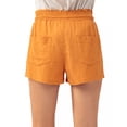thumbnail image 3 of URBAN DAIZY Women's Casual Linen Shorts Elastic Waist Rope Drawstring with Pockets Pull On Summer Beach Pants A42_6587 Mango M, 3 of 6
