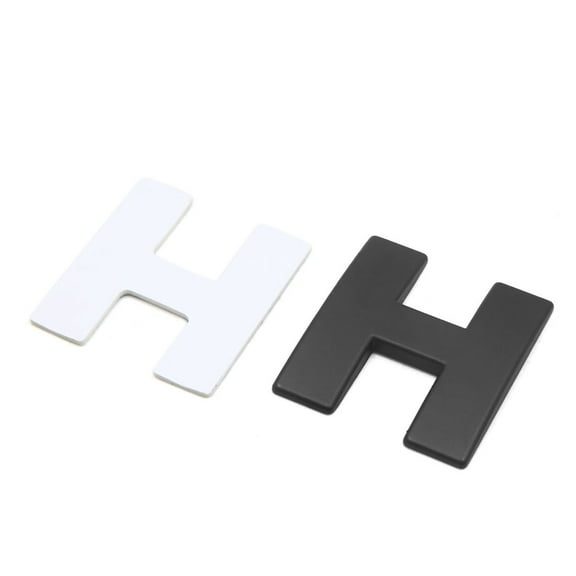 Unique Bargains Black Metal H Letter Shaped Alphabet Sticker Emblem Badge Decals for Auto Car