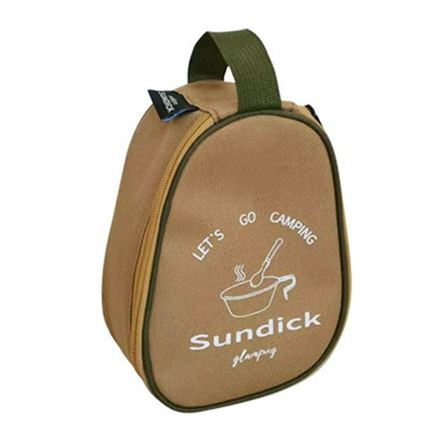 Naiovety Bolsa de almacenamiento de vajilla para acampar, tazón de tela Oxford, bolsa para taza de café, organizador de gran capacidad, Kits de desorden para acampar Caqui