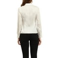 thumbnail image 3 of INSPIRE CHIC Women's Point Collar Button Up Long Sleeve Satin Office Business Casual Shirt, 3 of 6