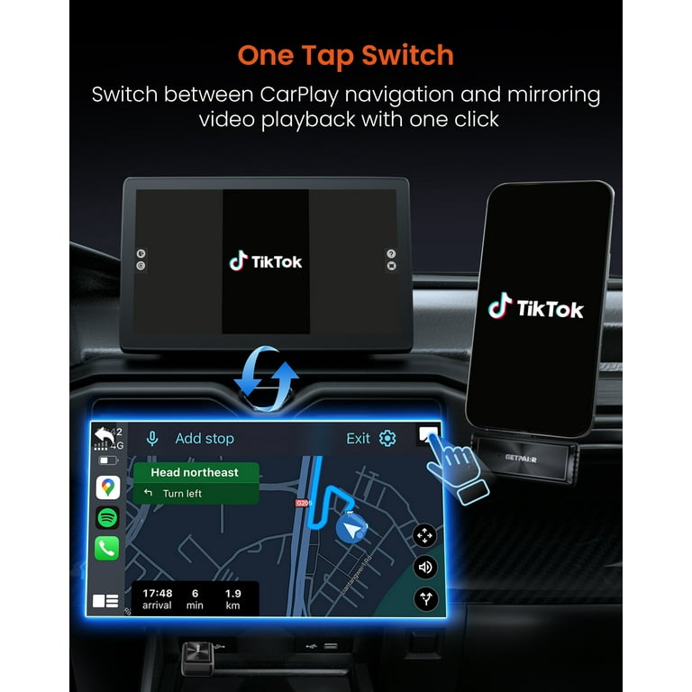GETPAIRR Wireless Screen Mirroring Dongle with CarPlay, 4K