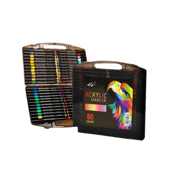 80 Marcadores Acrílicos De Colores Para Niños Y Adultos Malubero Multicolor
