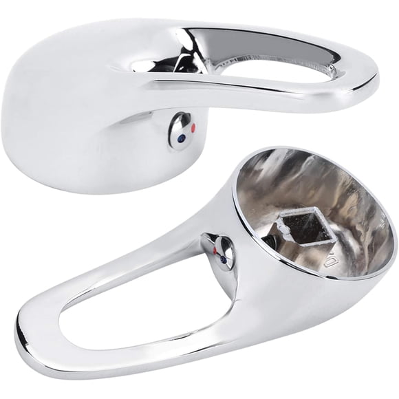 PinesC Tap Lever Handle, Faucet Handle Chrome Plated Zinc Alloy Bathroom Single Lever Faucet Handle Replacement for 35mm Valve Core Bathroom, Faucet Handles [IMG]