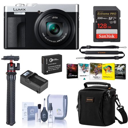 Panasonic Panasonic LUMIX ZS99 Silver Compact Point and Shoot Digital Camera, 30x Zoom for Travel & Concerts (DC-ZS99S) Accessory Kit