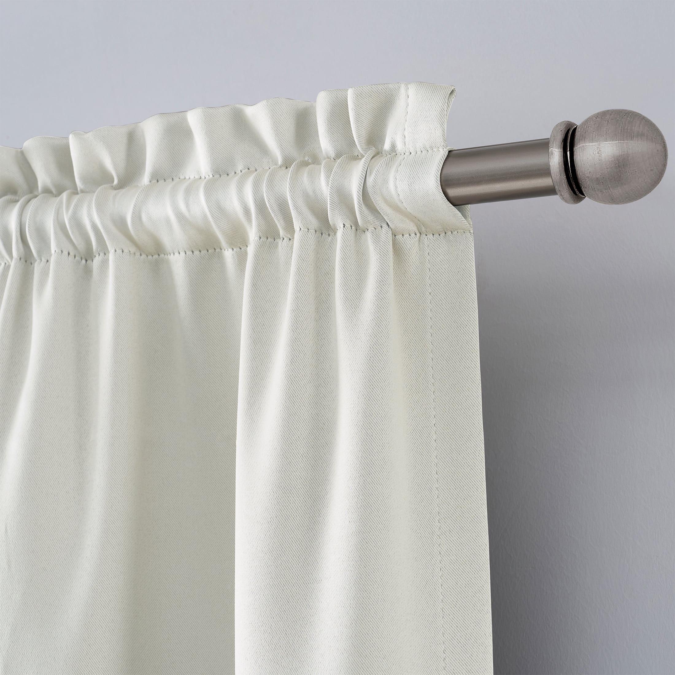 Mainstays Solid Room Darkening Curtain Panel Pair, Set of 2, Arctic, 30"W x 84"L