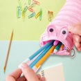 thumbnail image 3 of Estuche con cremallera para lápices con forma de oruga para niños, bonito estuche para guardar útiles escolares, estuche portátil con cremallera para niños, estuche rosa con oruga, 3 of 4
