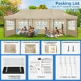 thumbnail image 7 of SANOPY Heavy Duty 10'x 30' Pop up Canopy, Commercial Canopy, Waterproof Outdoor Party Tent, Instant Wedding Canopy with 8 Removable Sidewalls, Carrying Bag, 147Ibs, Khaki, 7 of 7