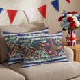 thumbnail image 5 of 2 Pack Outdoor Waterproof Throw Pillows,USA Flag Flowers Eucalyptus Leaf Decorative Rectangle Pillow Case Patio Pillows for Chair Couch Sofa 20x12in, 5 of 9