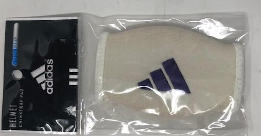 Adidas Helmet Chin Strap Cover - One Size - White w/Purple Logo