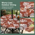 thumbnail image 5 of Round Outdoor Tablecloth with Umbrella Hole and Zipper, Starfish Red Coastal Tablecloth with Elastic Waterproof, Summer Nautical Shell Beach Patio Table Covers for 55" - 60" Picnic Pool Tables, 5 of 9
