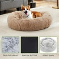 thumbnail image 4 of edx 24 Inch Fluffy Dog Bed, Cat Calming Bed, Round Plush Bed, Machine Washable, Brown, 4 of 4