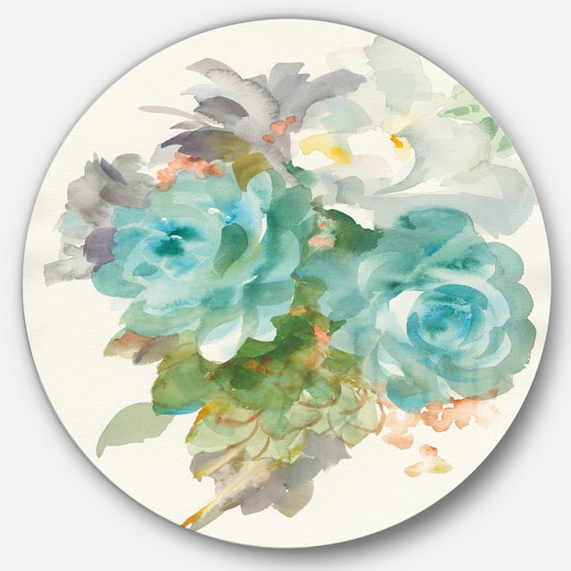 Designart 'Multicolor French Bouquet II' Traditional Metal Circle Wall Art