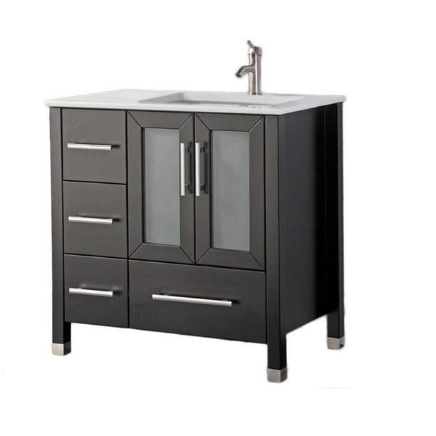 M 36 Single Sink Modern Bathroom Vanity Right Side Espresso Com - 36 Inch Vanity With Sink On Right M 36 Single Sink Modern Bathroom Vanity Right Side Espresso Com - 36 Inch Vanity With Sink On Right