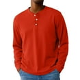 thumbnail image 6 of Homeyce Mens Long Sleeve Henley Shirts Solid Color with Button Henley Shirt Summer Lightweight Stand Collar T-Shirts Big and Tall Top Pullover,Red 3XL, 6 of 6