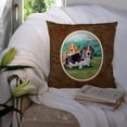 thumbnail image 3 of Carolines Treasures 7061PW1414 Basset Hound Double Trouble Fabric Decorative Pillow  14Hx14W multicolor, 3 of 4