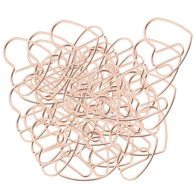 100 Pieces Love Heart Shaped Small Paper Clips Bookmark Clips for