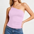 thumbnail image 7 of Erwazi Women's One Shoulder Tops Solid Sleeveless Tank Top Casual Summer Trendy Daily Wear, 7 of 7