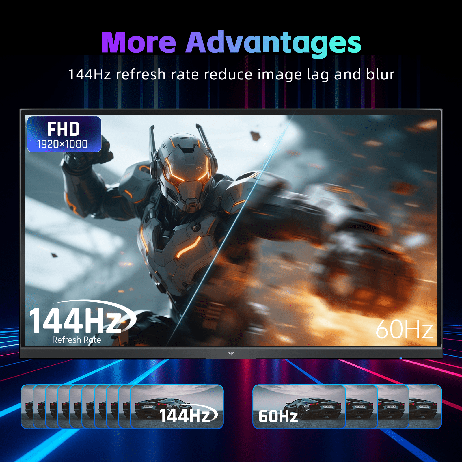 KTC 24 Inch Computer Monitor, FHD 144Hz Office Gaming Monitor, IPS, Adaptive-Sync, HDMI & DP Port, 1500:1 Contrast Ratio, Blue Light Filter, Tilt Adjustable, H24B9S