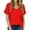 Red, variant on ALLLIST Green Tops for Women Trendy Short Sleeve Casual V-Neck Solid T-Shirts Women Blouses XXL