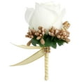 thumbnail image 3 of Set of 2 Boutonnieres for Men, Wedding Boutonnieres with Pins for Groom, Man, Artificial Flower for Wedding Party Prom Man Suit, 3 of 10
