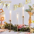 Nuptio Gold Taper Candle Holders, Brass Stand with Glass for Table