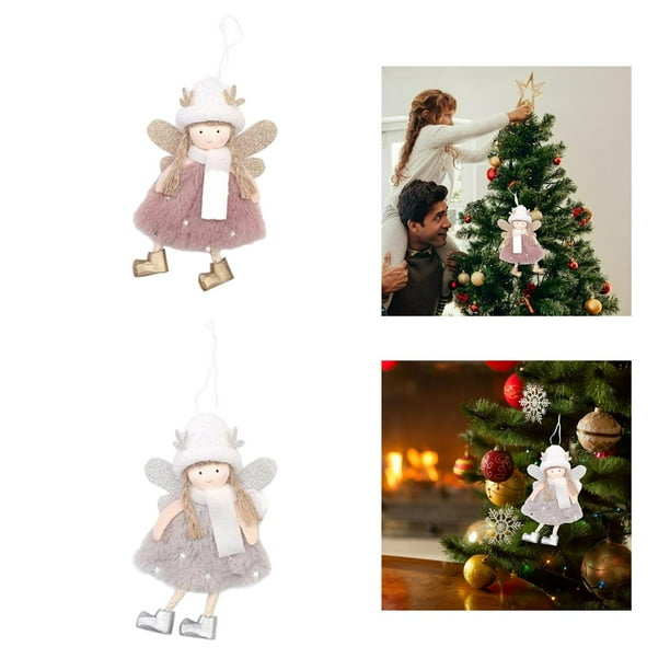 Juego De 3 Adornos De Navidad – Muñeco De ángel De Peluche