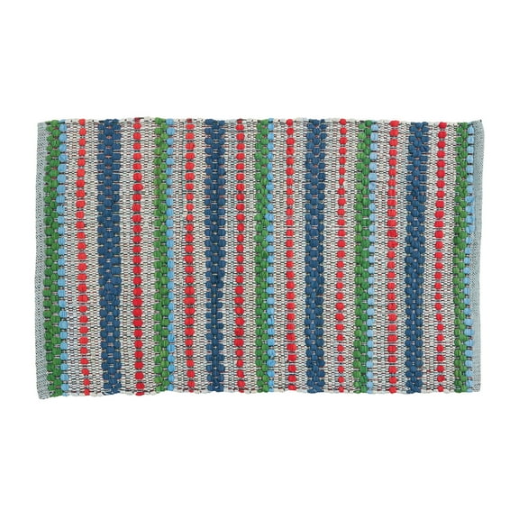 Park Designs Boundary Waters Striped Gray Chindi Indoor Rug 2' x 3'
