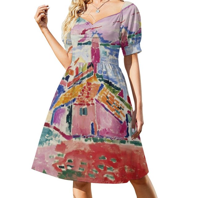Henri Matisse - Vista de Collioure - Póster de la exposición Vestido de manga corta vestido de noche mujer vestidos elegantes tallas grandes ropa