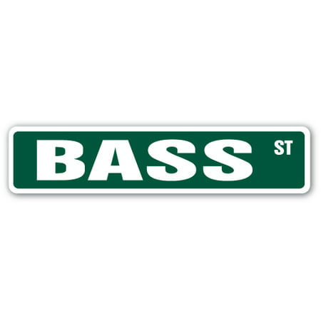 BASS Aluminum Street Sign fish fishing boat hook funny | Indoor/Outdoor |  24