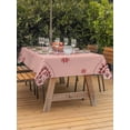 thumbnail image 3 of Outdoor Tablecloth with Umbrella Hole for Patio/Picnic/Party/Camping, Pink Floral Waterproof Table Cloth Rectangle Table Cover Washable, Circular Flowers Ethnic Abstract Aesthetic (60"x 120"), 3 of 8