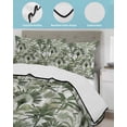 thumbnail image 4 of Quilts Twin Size, Green Tropical Leaves Soft Comforter Bedding Set for Bed, Summer Palm Trees Botanical Lightweight Quilted Bedspread with Pillow Cover(2 Pieces) for All Season, 68x86 Inch, 4 of 6