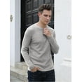 thumbnail image 4 of Anygrew Mens shirts Long Sleeve Henley Shirt Waffle Zip Up Pullover Shirt for Men, 4 of 7