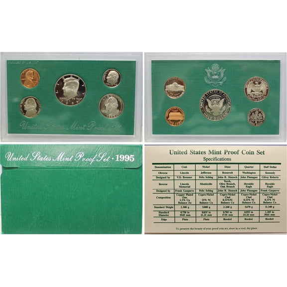 1995 Proof Set - U.S. Mint 5-Coin Set - Includes COA & OGP